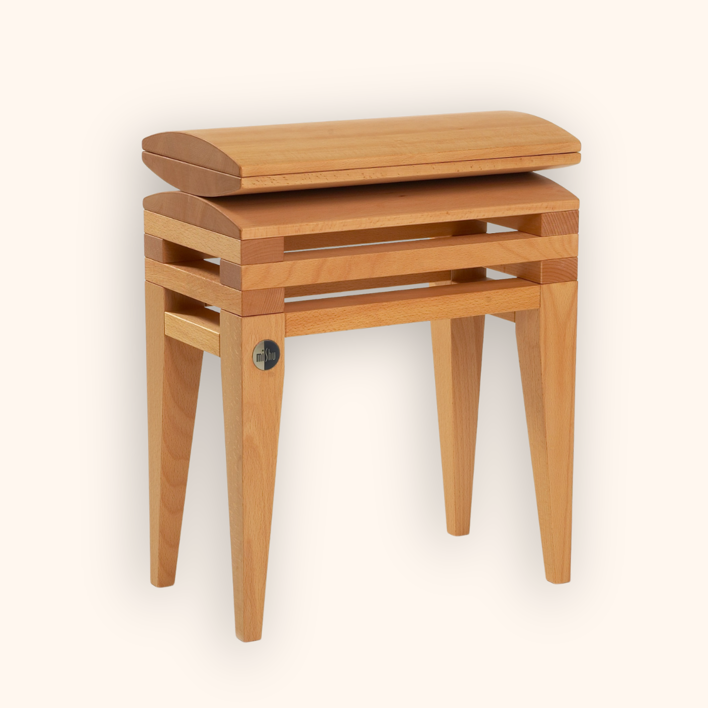 Klavierbank in Buche Frontansicht