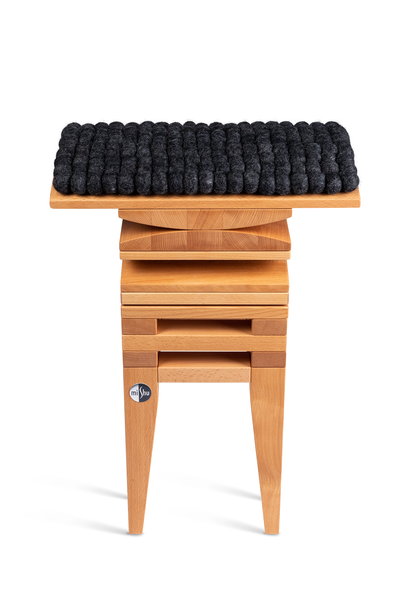 MiShu Filzkugelkissen Anthrazit