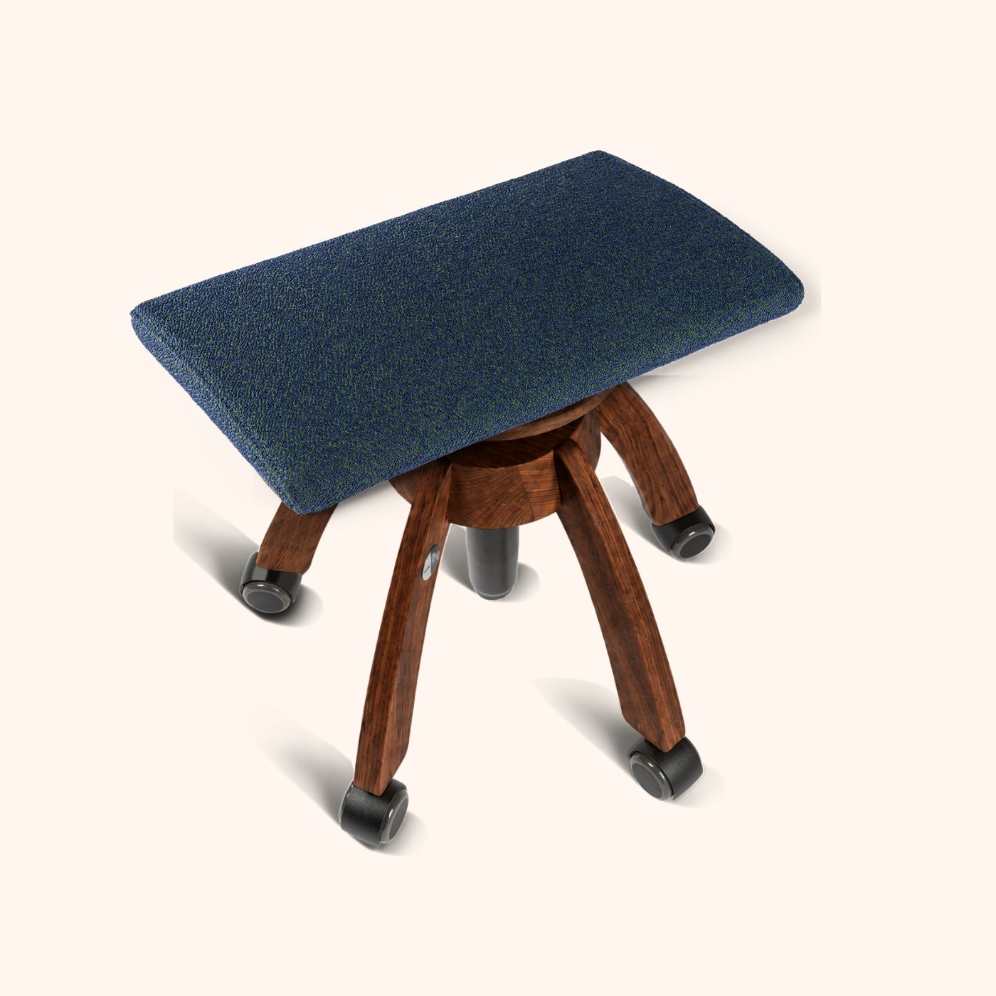 MiShu GO in Nussbaum mit Stoffkissen in blau