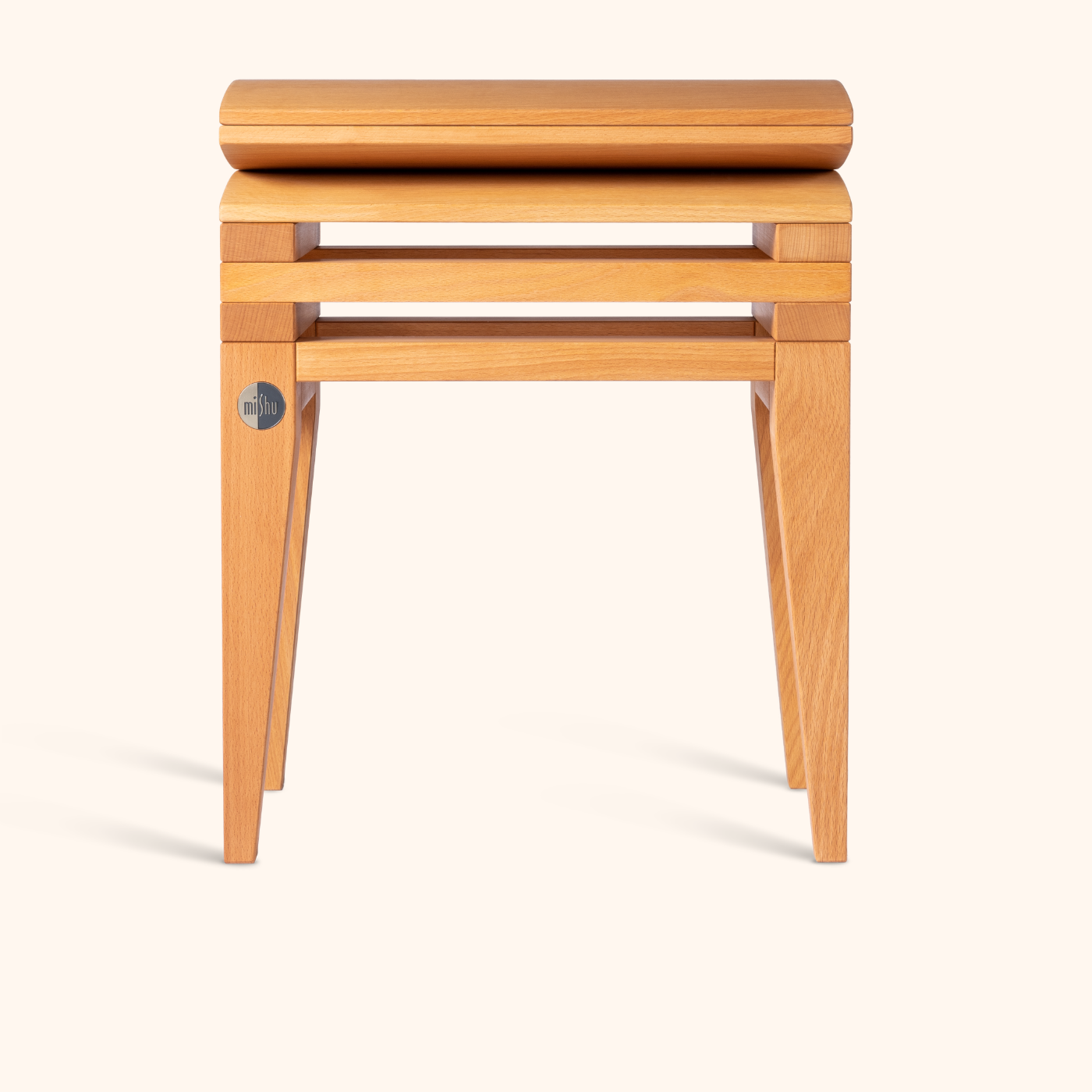 Klavierbank in Buche Frontansicht