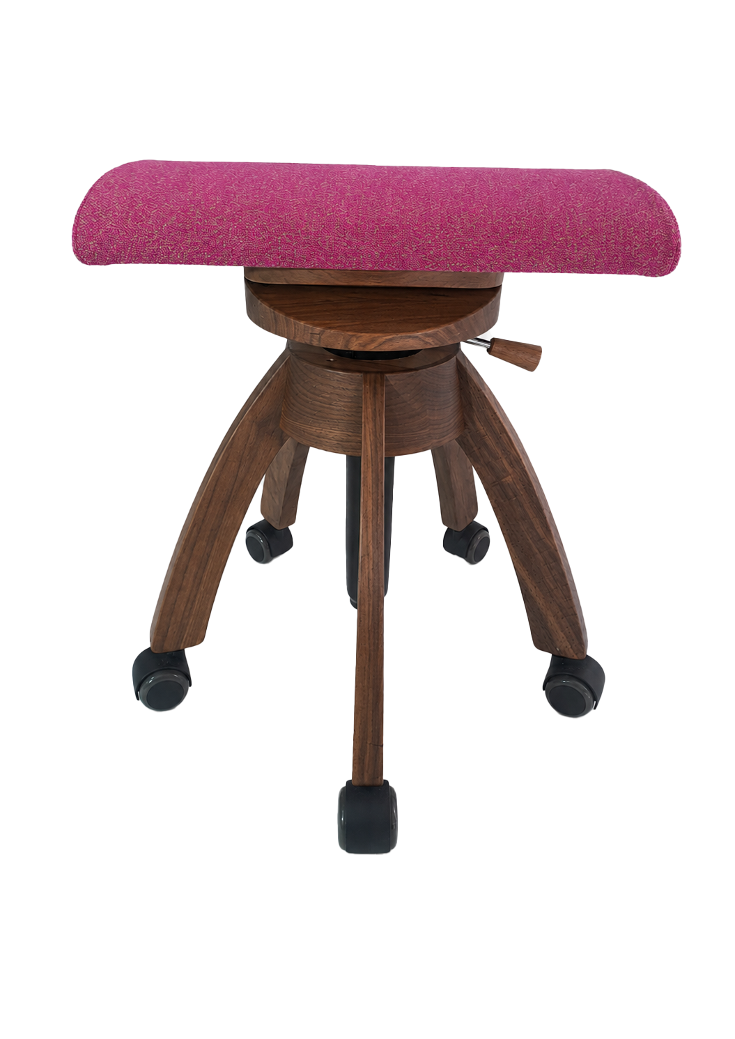 MiShu Stuhl mit Stoffkissen in Pink, Holz in Nussbaum